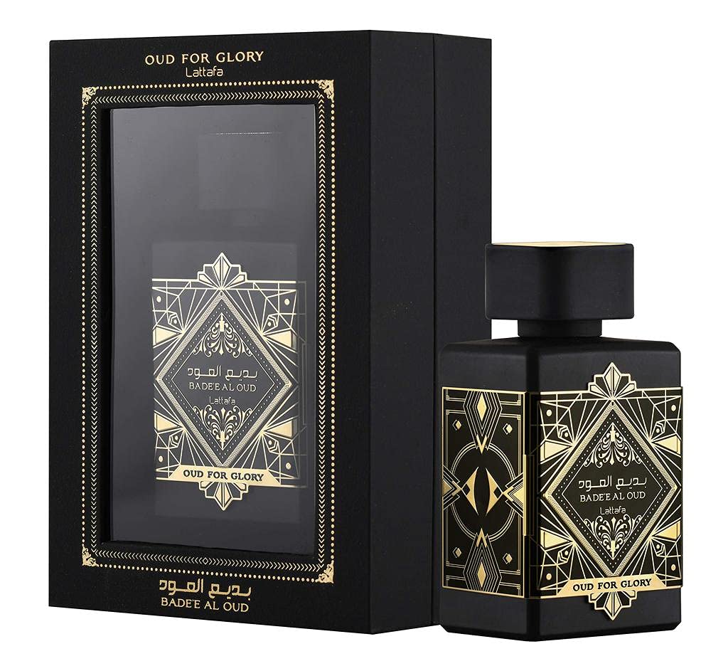 SET LATTAFA BADEE AL OUD GLORY EDP 100 ML+DS 200 ML - NOTAS AMADERADAS Y ORIENTALES - HOMBRE - 1