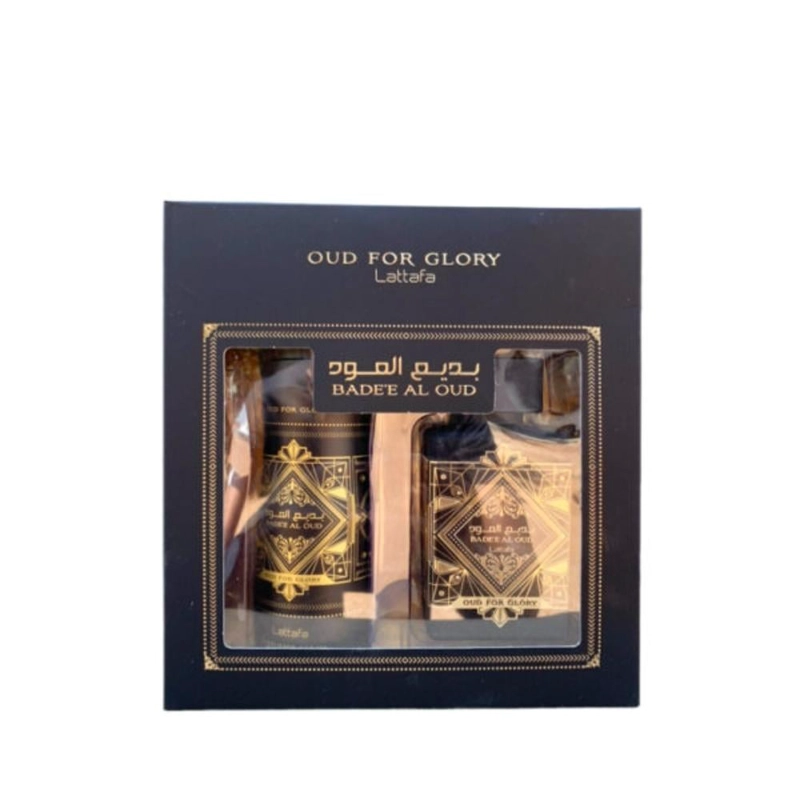 SET LATTAFA BADEE AL OUD GLORY EDP 100 ML+DS 200 ML - NOTAS AMADERADAS Y ORIENTALES - HOMBRE - 5