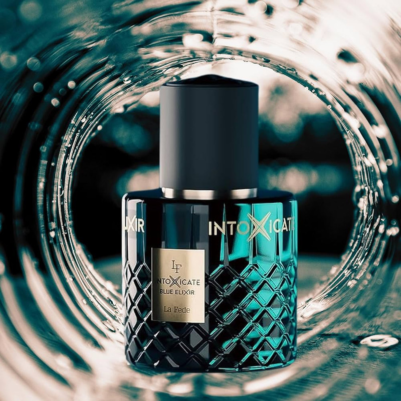 PERFUME HOMBRE KHADLAJ LA FEDE INTOXICATE BLUE ELIXIR EDP 100ML - ELIXIR AZUL - 4