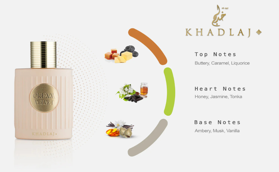 PERFUME MUJER KHADLAJ CREAM VELVET EXTRAIT DE PARFUM 100ML - SUAVIDAD DE LUJO - 3