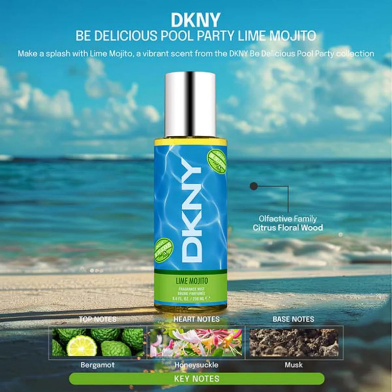 BODY MIST MUJER DONNA KARAN BE DELICIOUS POOL PARTY LIME MOJITO 250ML - REFRESCANTE CITRICO - 3