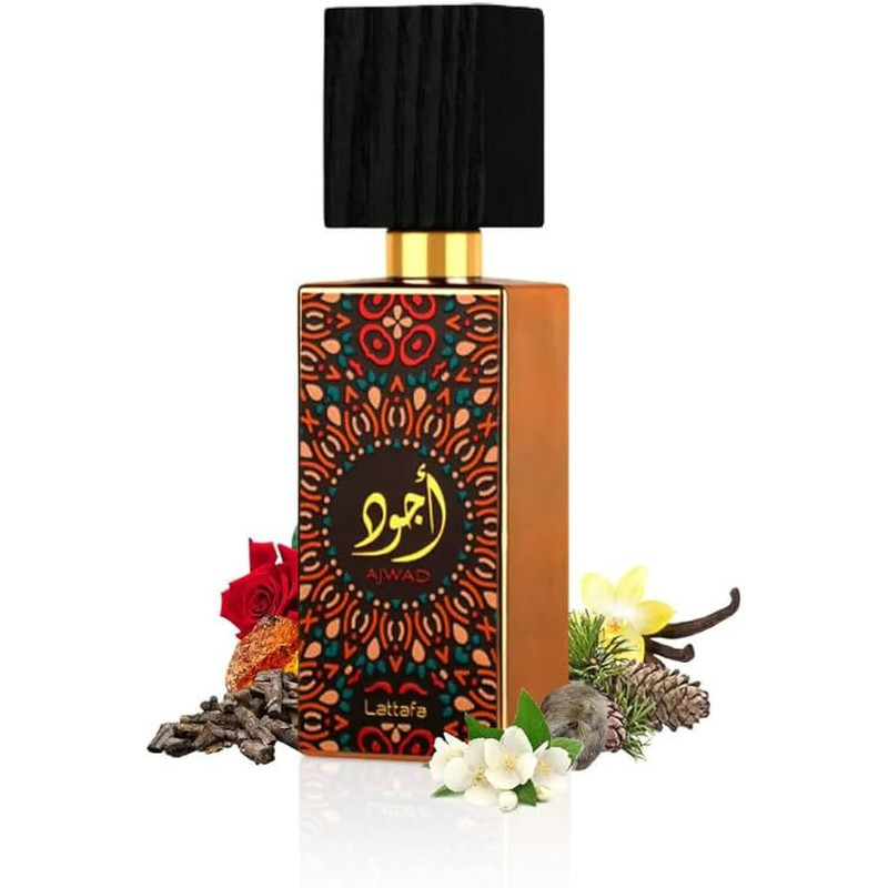 SET LATTAFA UNISEX AJWAD EDP 60 ML + DEO SPRAY 200 ML (2 PIEZAS) - EXCLUSIVIDAD Y ESTILO - 4