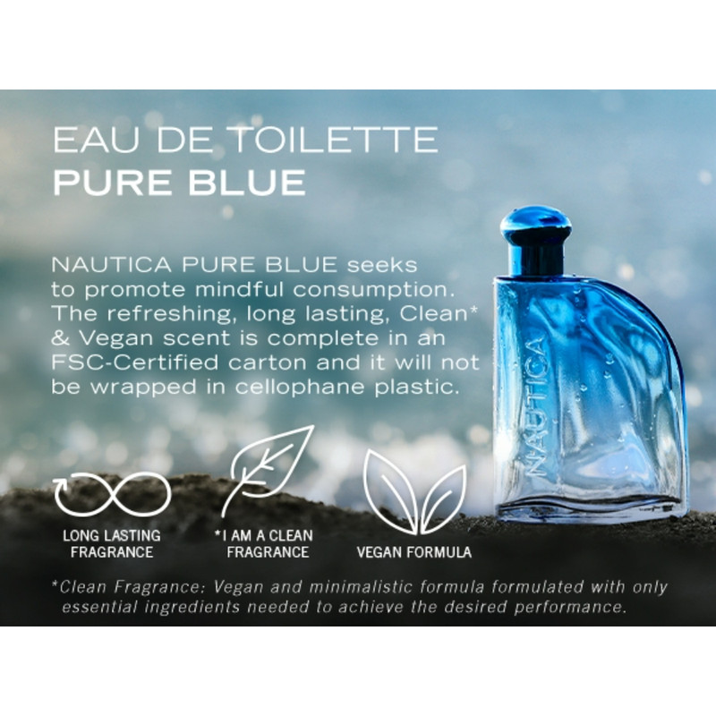 PERFUME PARA HOMBRE NAUTICA PURE BLUE EDT 100 ML - FRESCO Y MARINO CON NOTAS ENERGE TICAS - 3