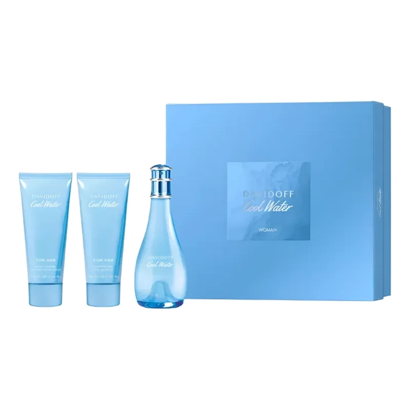 COOL WATER EDT 100 ML + 15 ML + 75 ML SET 3 PCS - 1