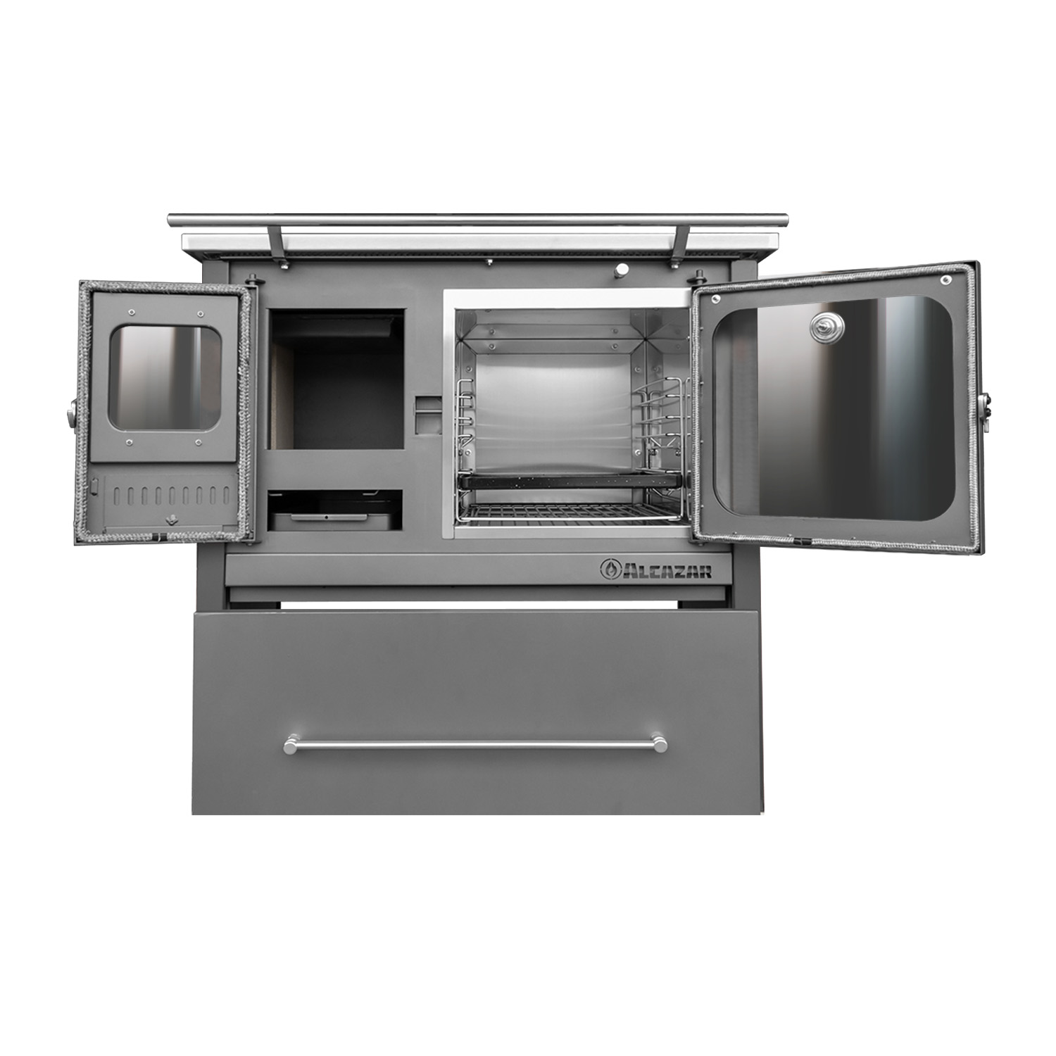 COCINA A LEÑA ALCAZAR EUROPEA M70 GRIS - 11