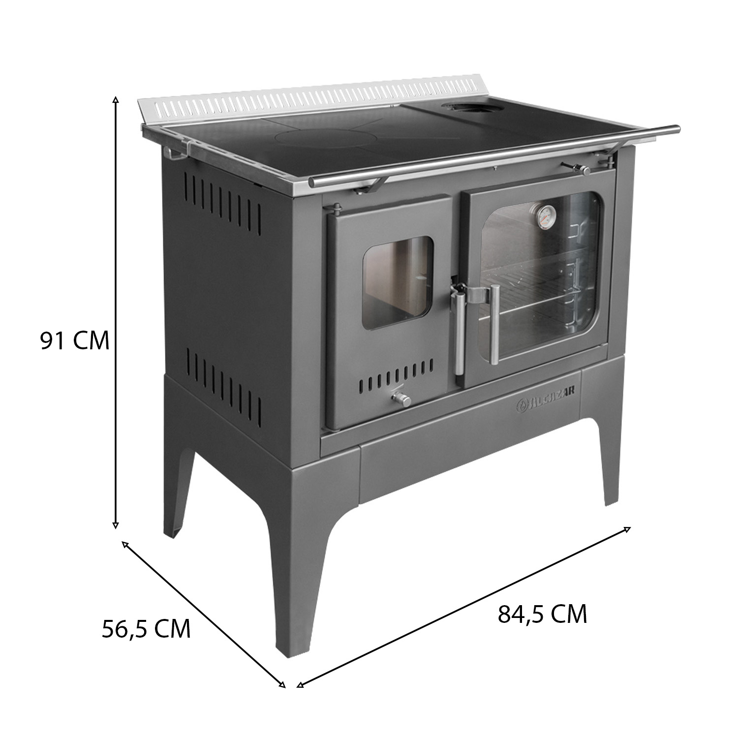 COCINA A LEÑA ALCAZAR EUROPEA S800 GRIS - 9
