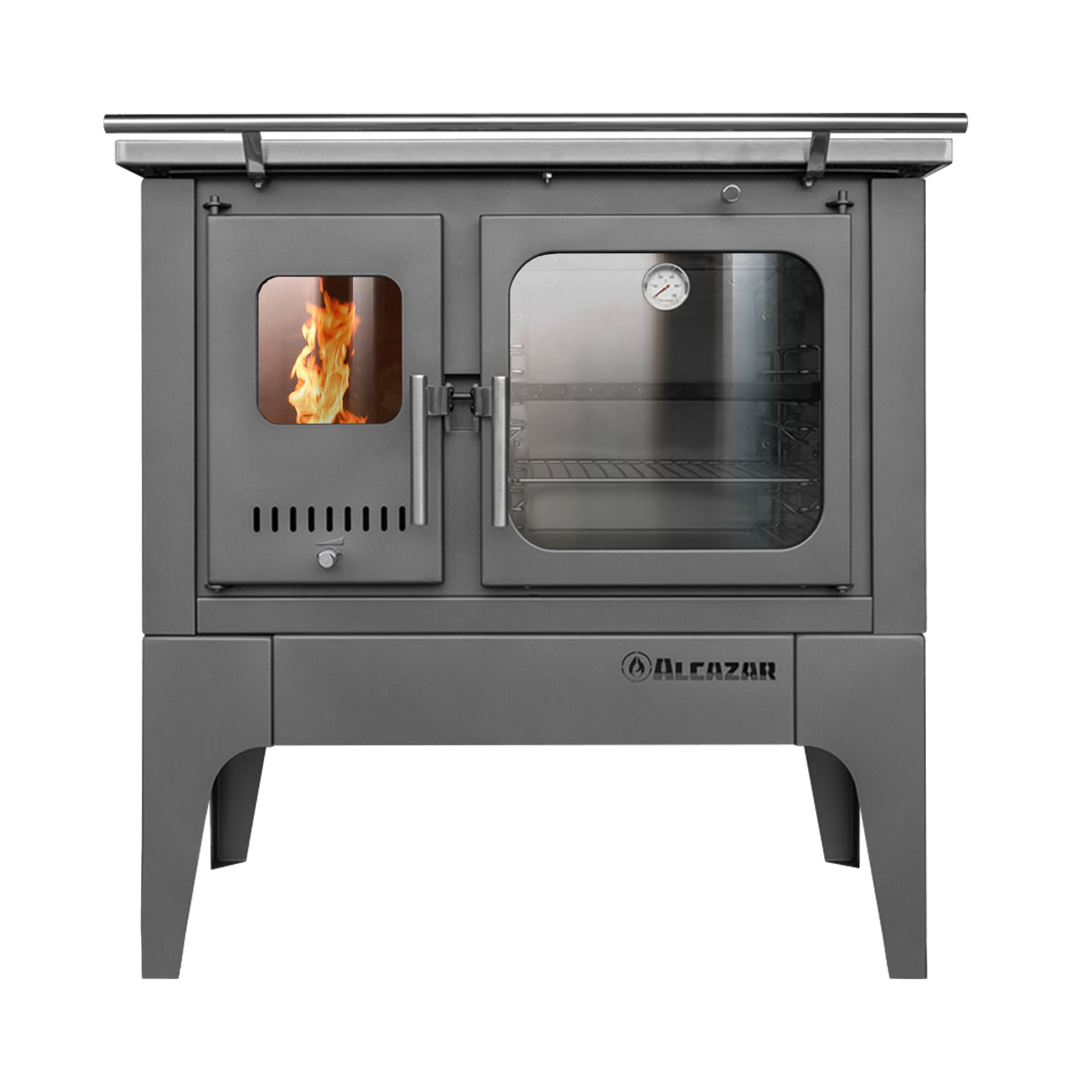 COCINA A LEÑA ALCAZAR S900 GRIS