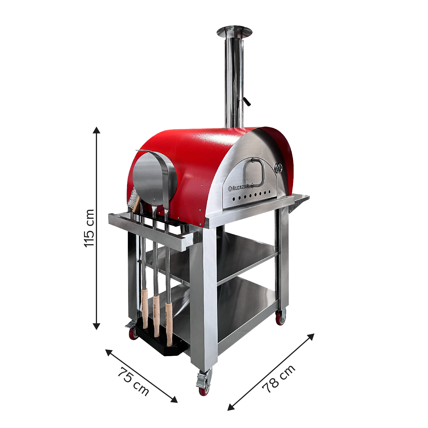 HORNO PIZZERO NÁPOLES ROJO - 5