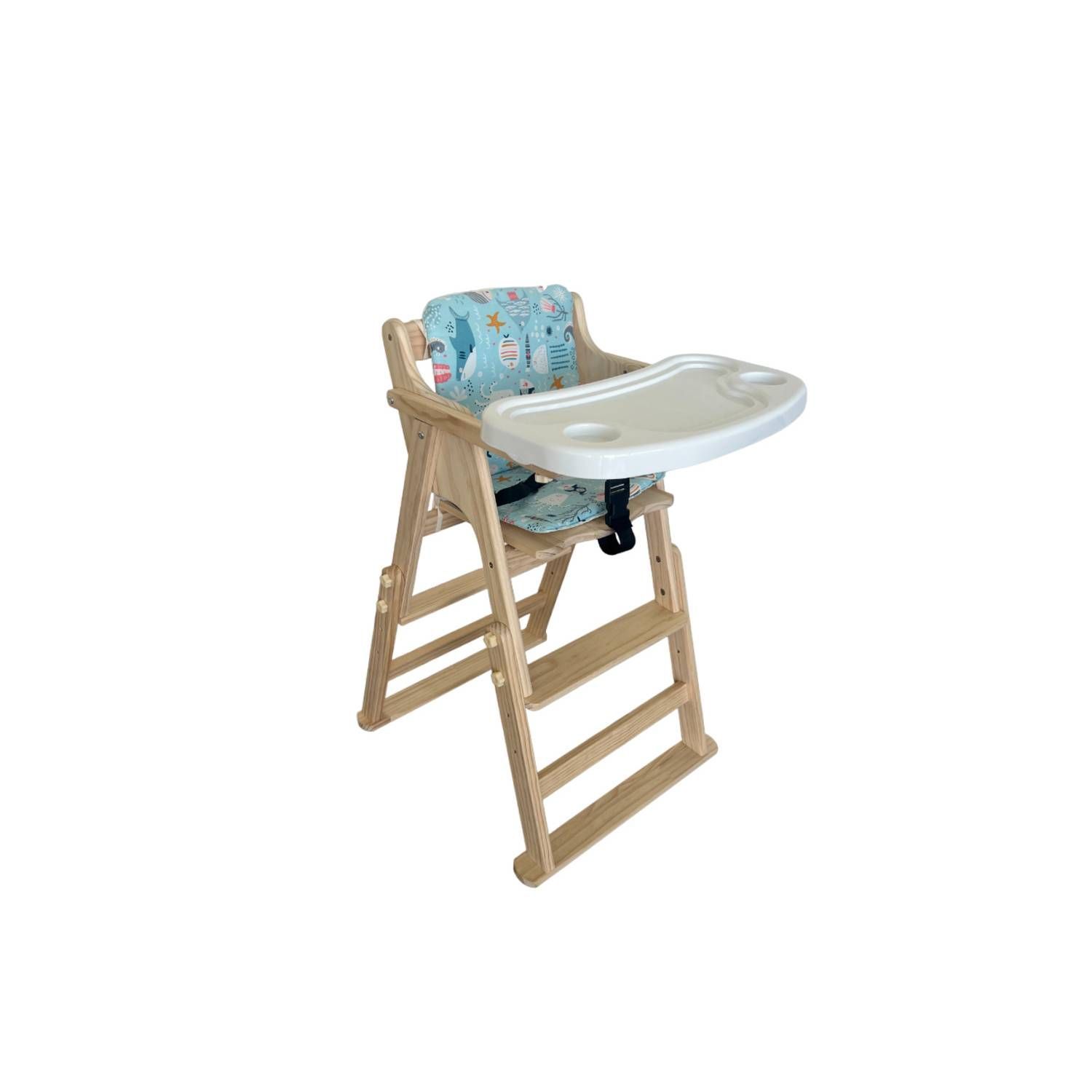 SILLA DE COMER AJUSTABLE CON BANDEJA DESMONTABLE ACOLCHADA - 1