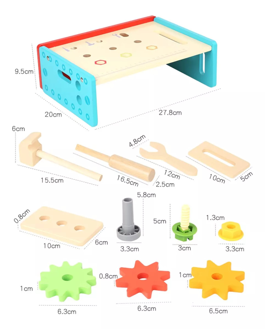 SET HERRAMIENTAS DE MADERA PARA NIÑOS - 6
