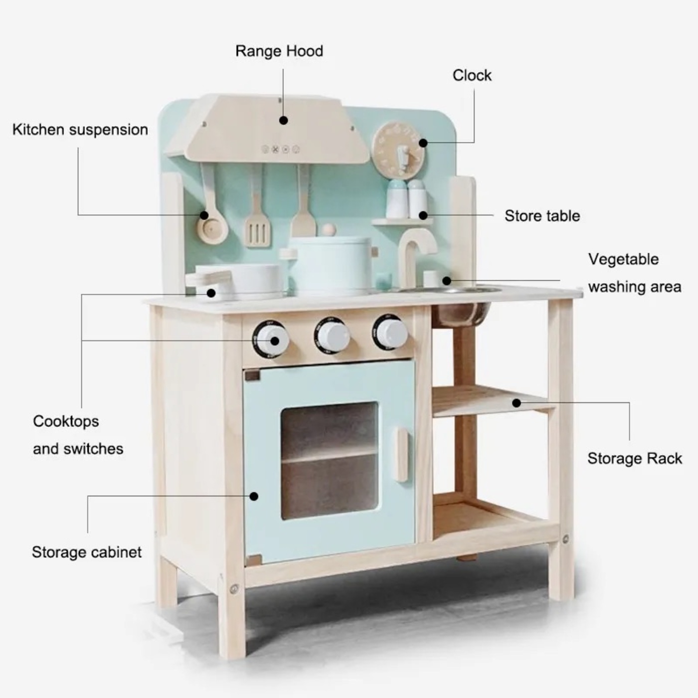 COCINA DE MADERA DIDACTICA INFANTIL - 3