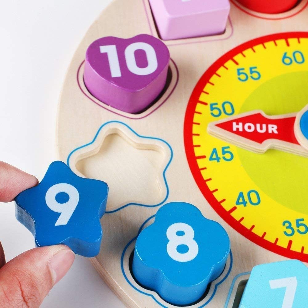 ROMPECABEZAS DE RELOJ DE COLOR CON FORMAS - 4