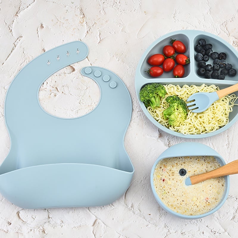 SET DE ALIMENTACIÓN INFANTIL SILICONA ROSA - 2