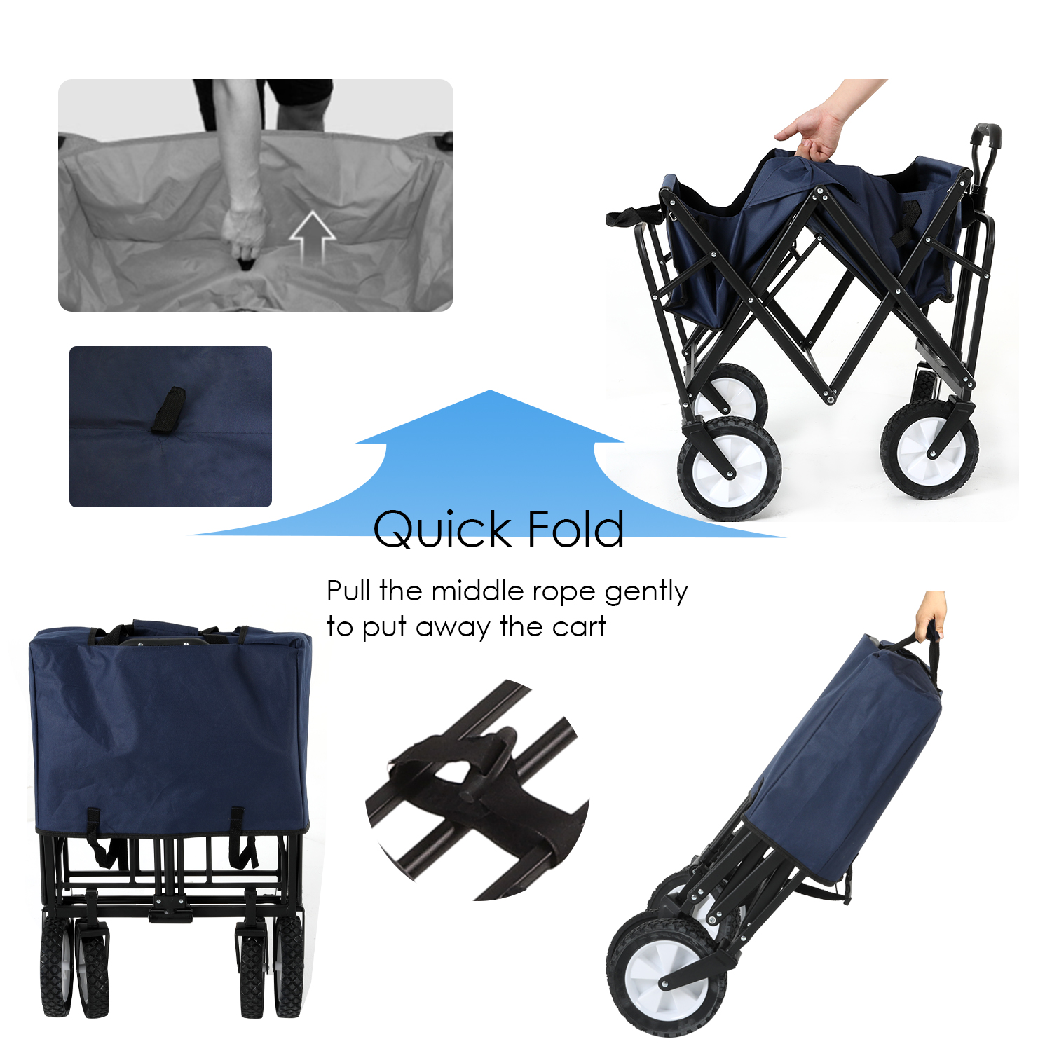 CARRITO PLEGABLE JUGUETERÍA ESTELAR ACERO / TELA PARA COMPRAS CAMPING O PICNIC - 3