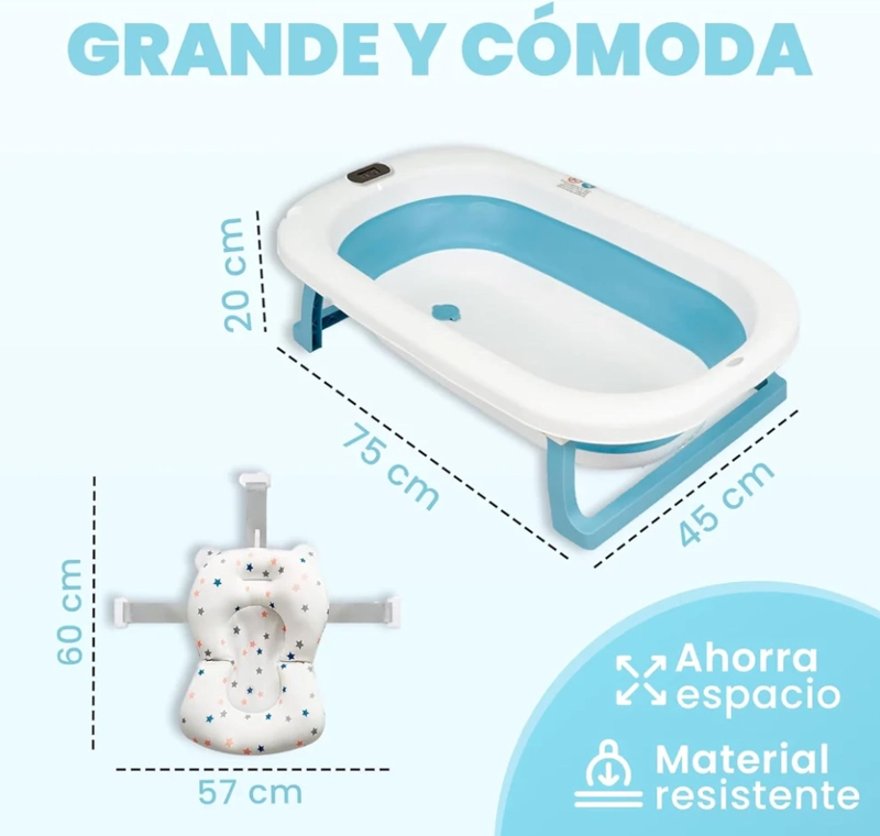 BAÑERA PLEGABLE CON TERMOMETRO - 3