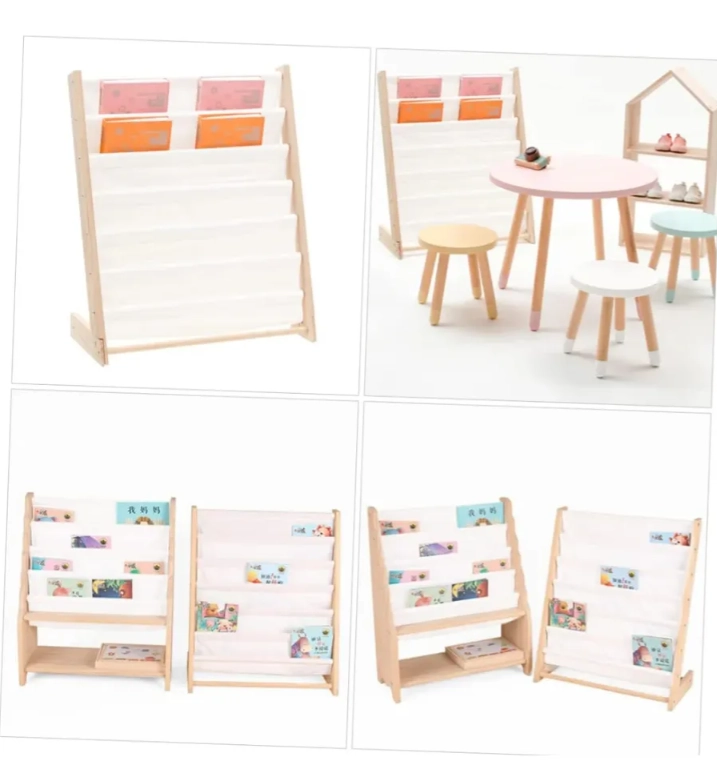 LIBRERO MONTESSORI TELA Y MADERA - 5