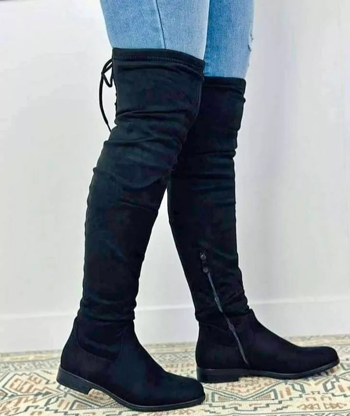 BOTA ALTA MUJER INVIERNO, GAMUZA ELASTICADA - 1