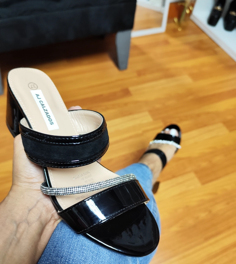 SANDALIAS MUJER AJ CALZADOS TACO BAJO M 391 - 2