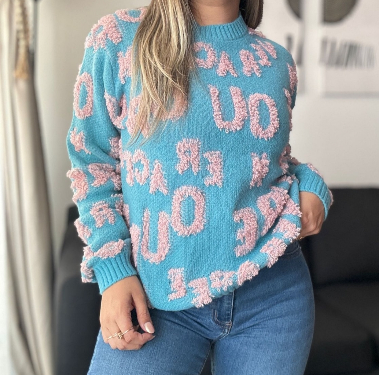 SWEATER MUJER MANGA LARGA LANILLA - 1