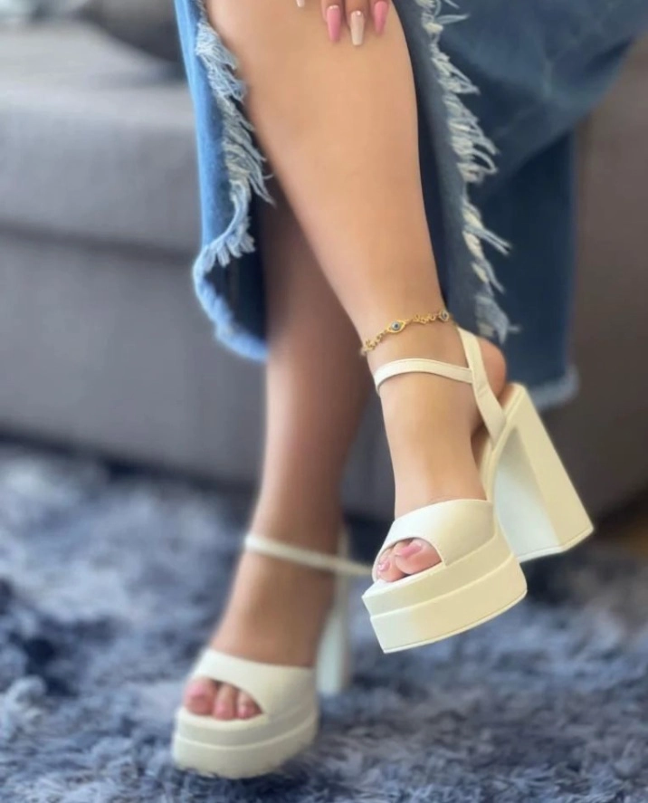 SANDALIAS MUJER AJ CALZADOS TACO ALTO CON PLATAFORMA M403 - 1
