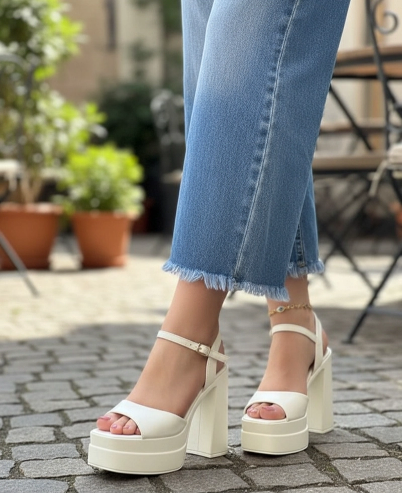 SANDALIAS MUJER AJ CALZADOS TACO ALTO CON PLATAFORMA M403 - 3