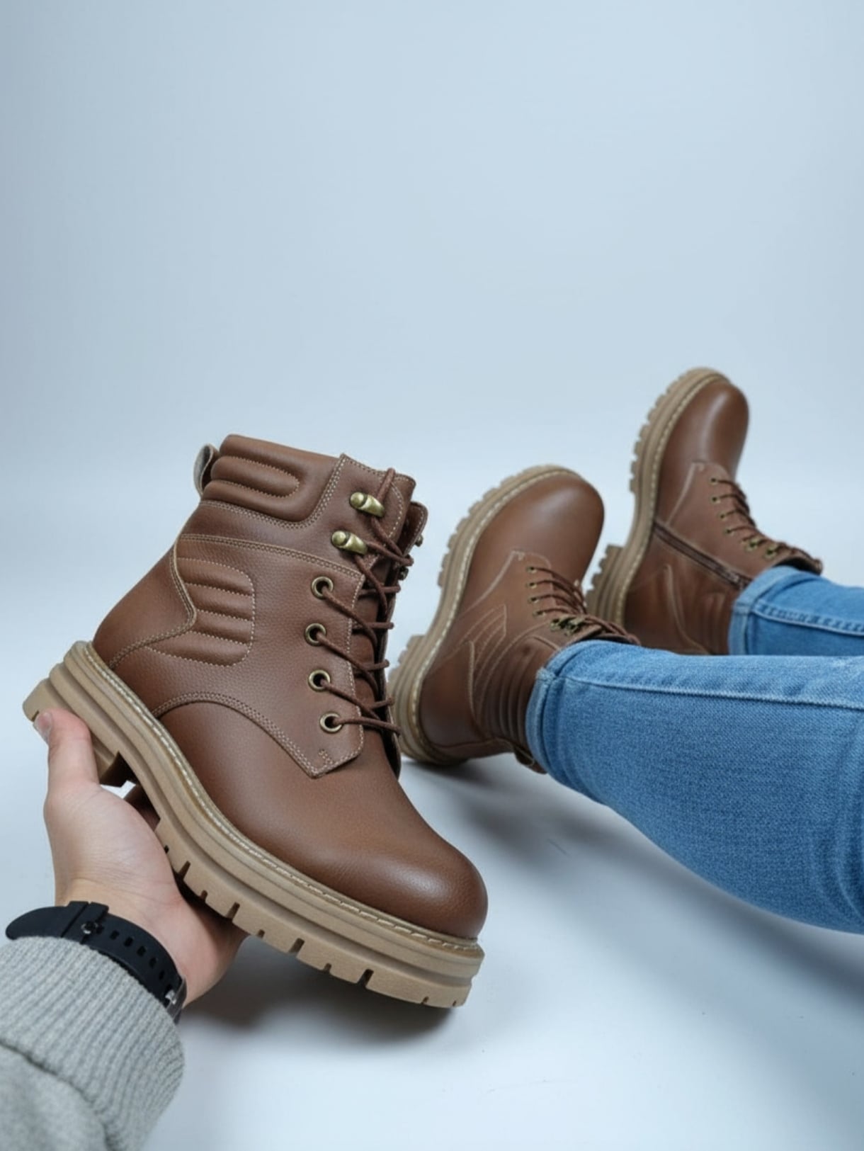 BOTIN  BAJO MUJER EN COLOR CAFE  M487 - 1