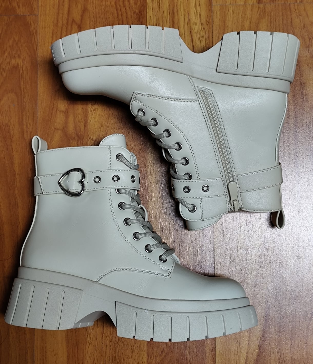 BOTINES MUJER COLOR BEIGE CON PLATAFORMA M510 - 2