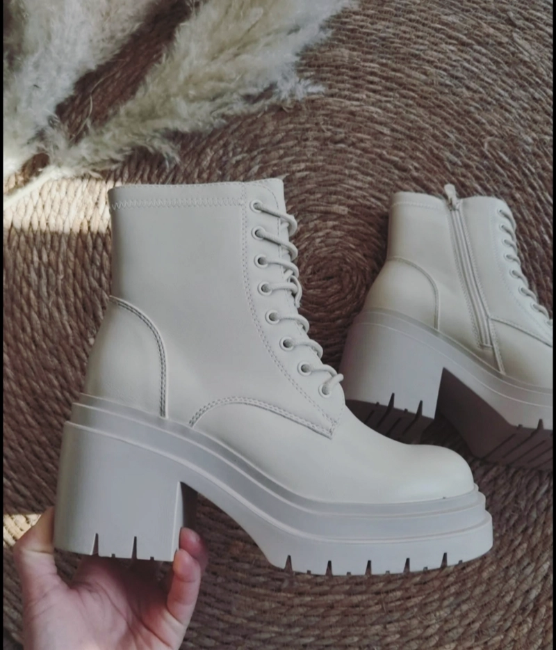 BOTINES COLOR BEIGE PARA DAMA CON PLATAFORMA M400 - 1
