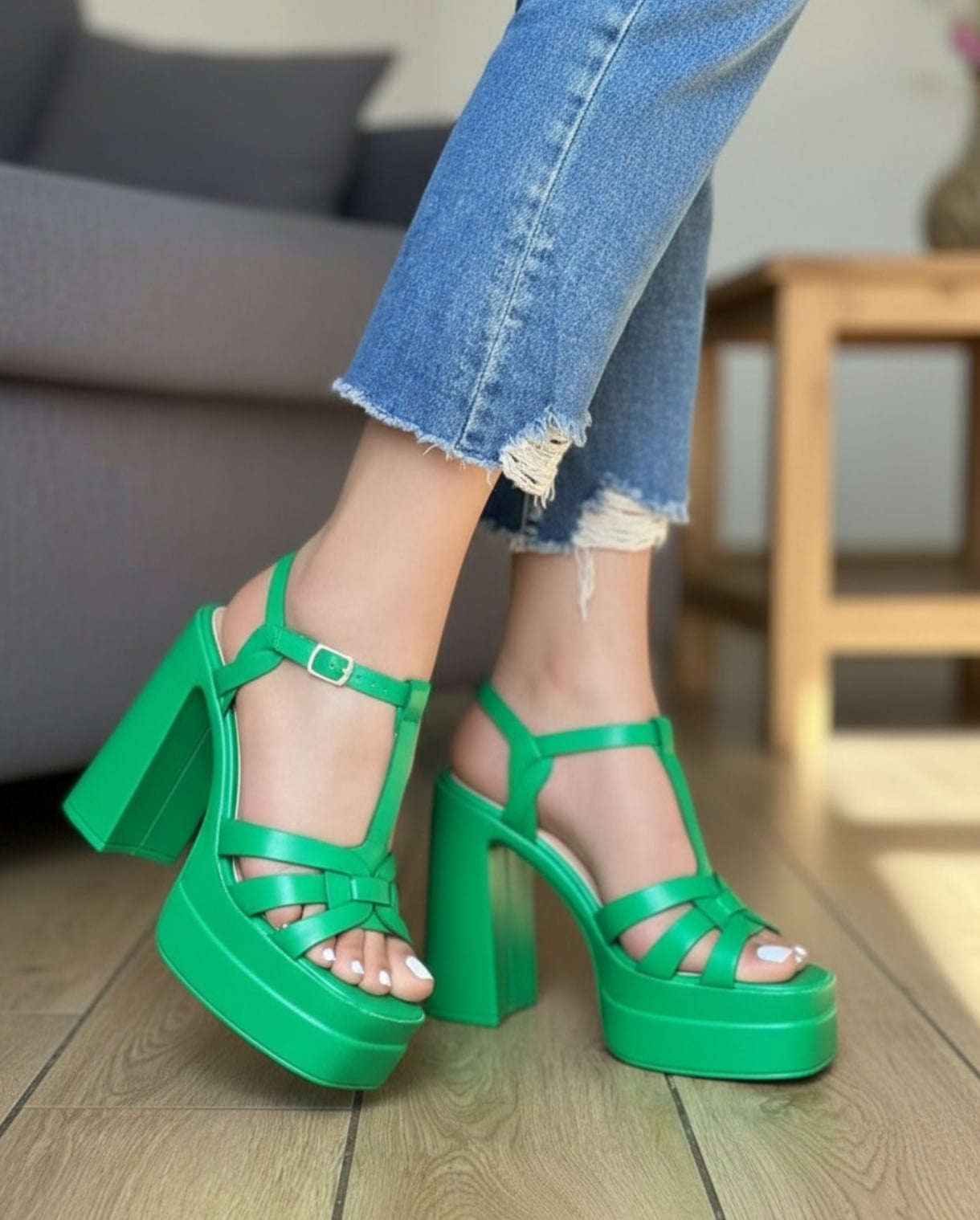 SANDALIAS MUJER TACO ALTO CON PLATAFORMA M515 - 1