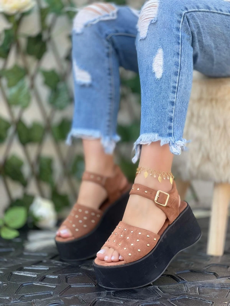 SANDALIAS CHALAS EN GAMUZA CON  PLATAFORMA  M513 - 1