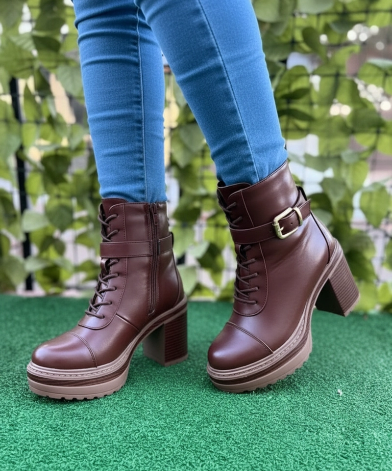 BOTIN CAFE   PARA DAMA  CON PLATAFORMA  M531 - 1