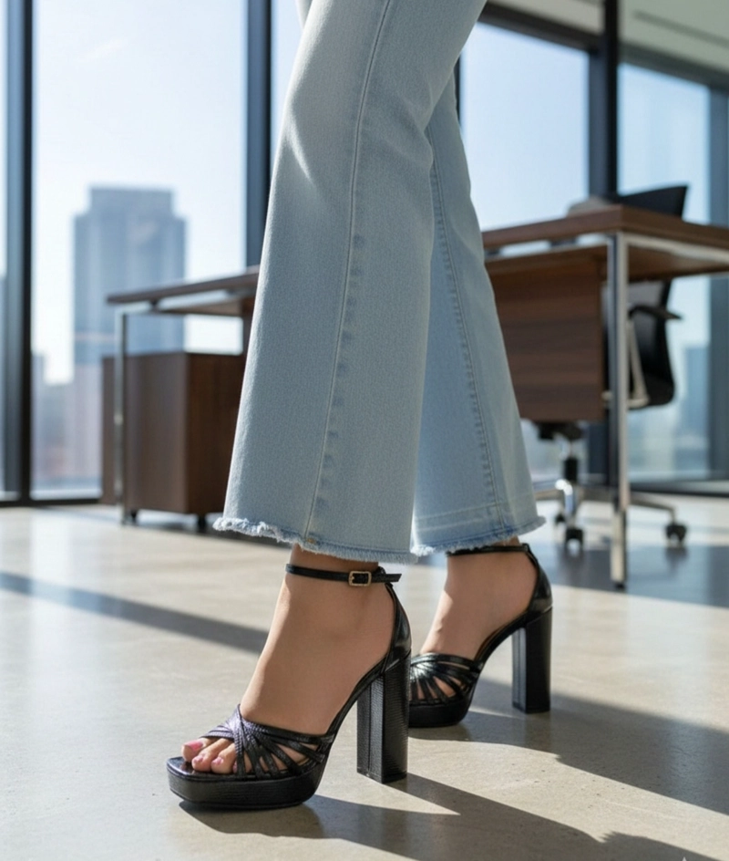 SANDALIA  EN CHAROL MUJER  TACO ALTO M575 - 1