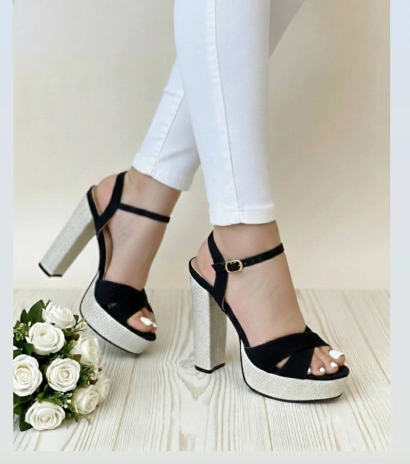 SANDALIAS GAMUZA  MUJER  TACO ALTO M561 - 1