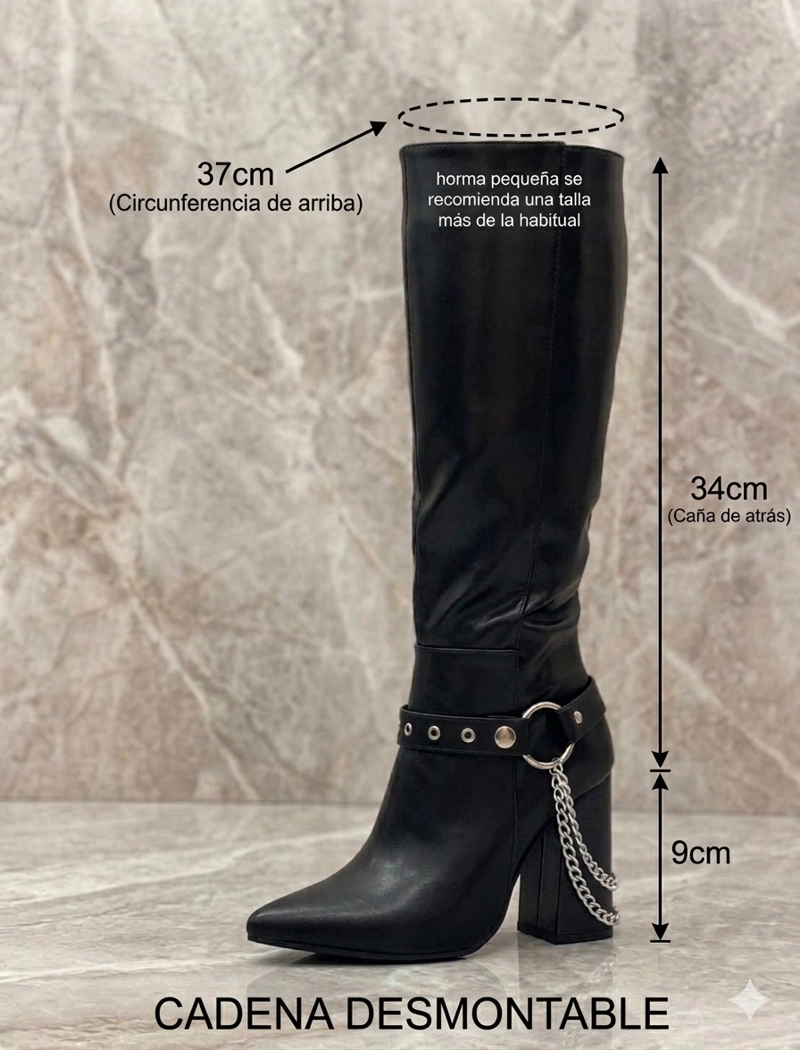 ELEGANTE BOTA NEGRA PARA  MUJER TRES FORMAS DE USAR M570 - 2