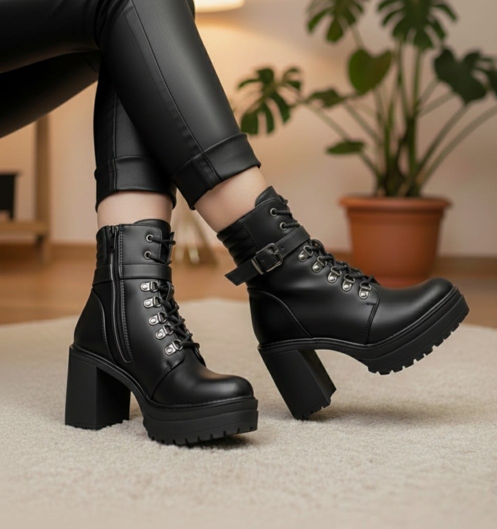 BOTIN MUJER  TACO ALTO CON PLATAFORMA  M583 - 1