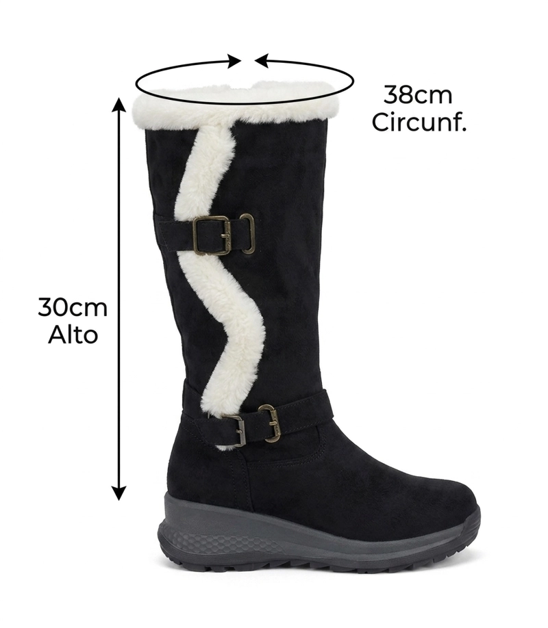 BOTAS PARA DAMA COLOR NEGRO EN GAMUZA M613 - 2
