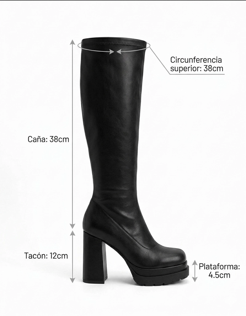 BOTAS  MUJER TACO ALTO CON PLATAFORMA  M641 - 2