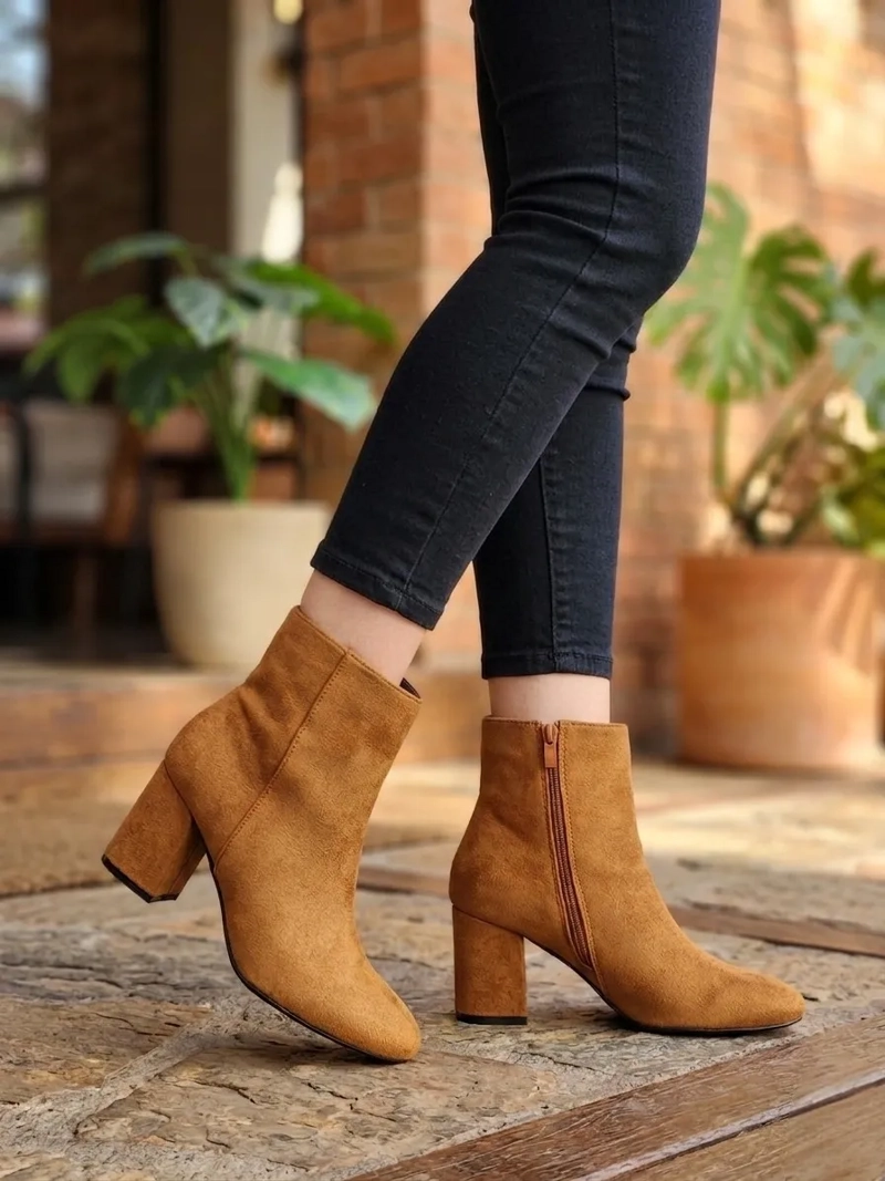 BOTIN COLOR CAMEL MUJER TACO MEDIO M631 - 1