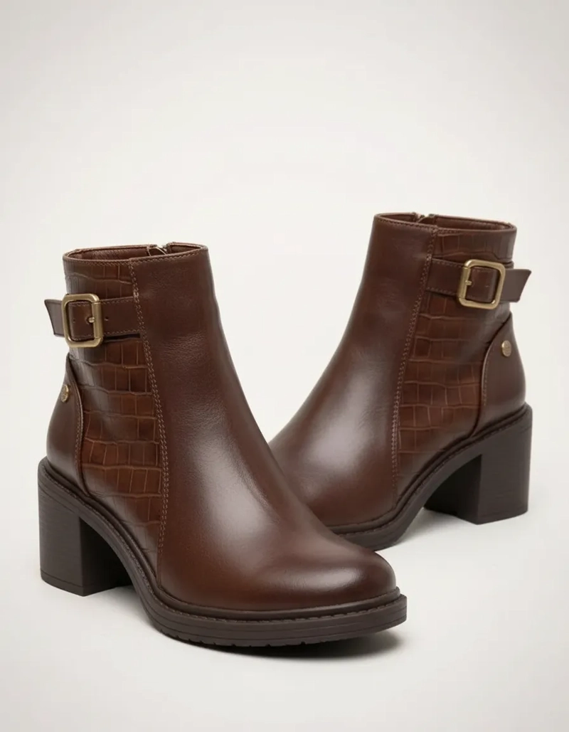 BOTIN COLOR CAFE  MUJER TACO MEDIO M628 - 3