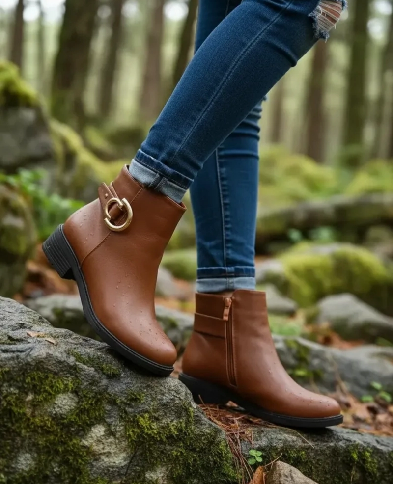 BOTIN COLOR CAMEL MUJER TACO MEDIO M629 - 1