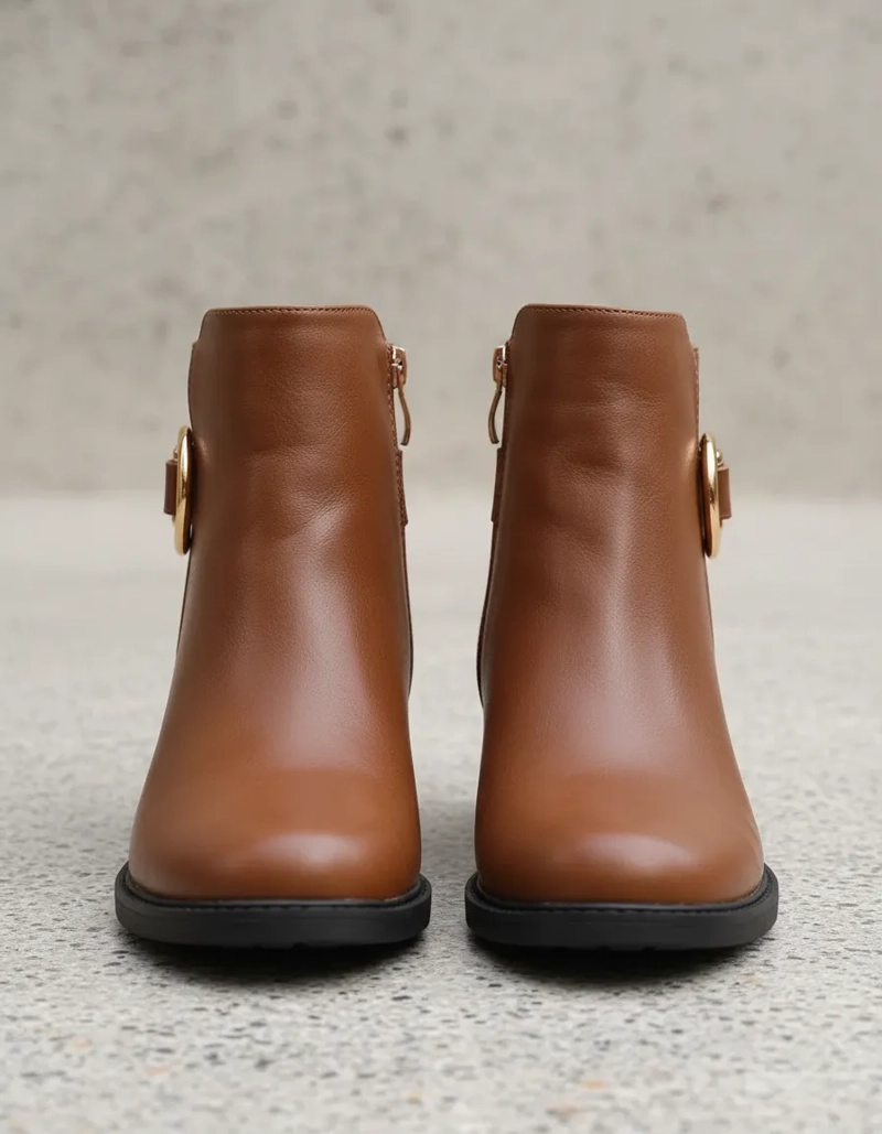 BOTIN COLOR CAMEL MUJER TACO MEDIO M629 - 2