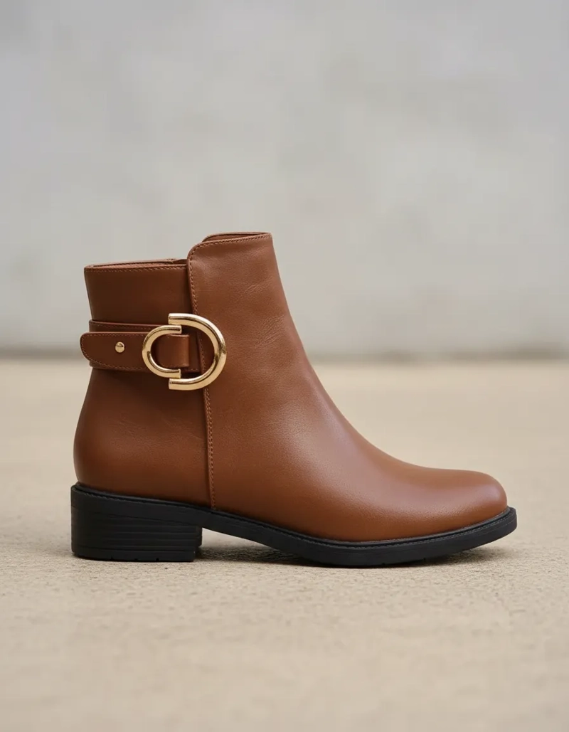 BOTIN COLOR CAMEL MUJER TACO MEDIO M629 - 3
