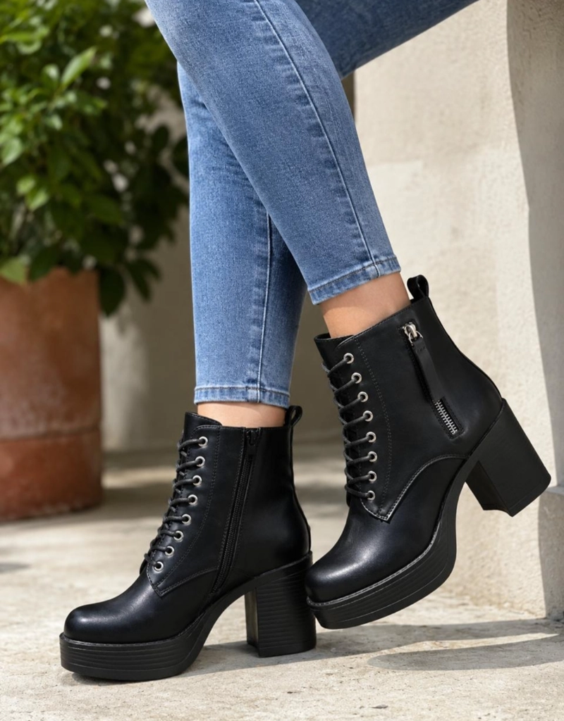 BOTIN  MUJER TACO MEDIO CON PLATAFORMA  M651 - 1