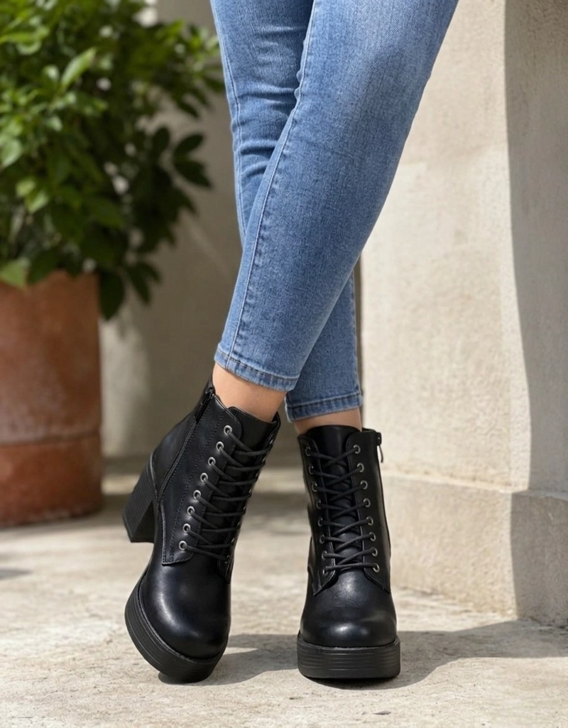 BOTIN  MUJER TACO MEDIO CON PLATAFORMA  M651 - 2