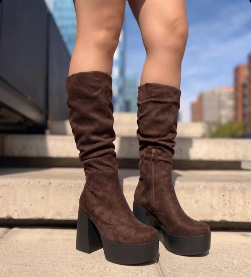 SANDALIAS DORADAS  MUJER  TACO MEDIO M686 - 2