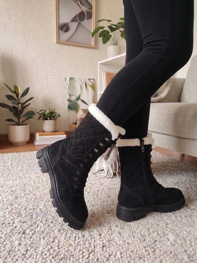 BOTAS INVIERNO  PARA DAMA COLOR NEGRO  M674 - 1
