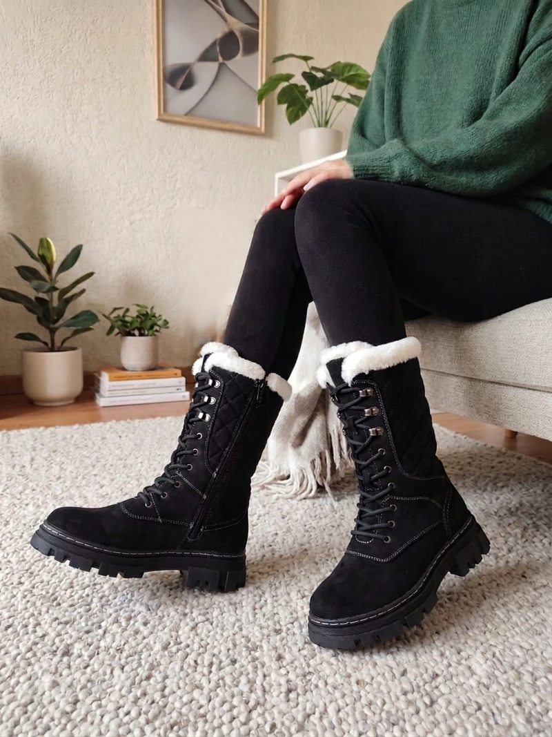 BOTAS INVIERNO  PARA DAMA COLOR NEGRO  M674 - 2