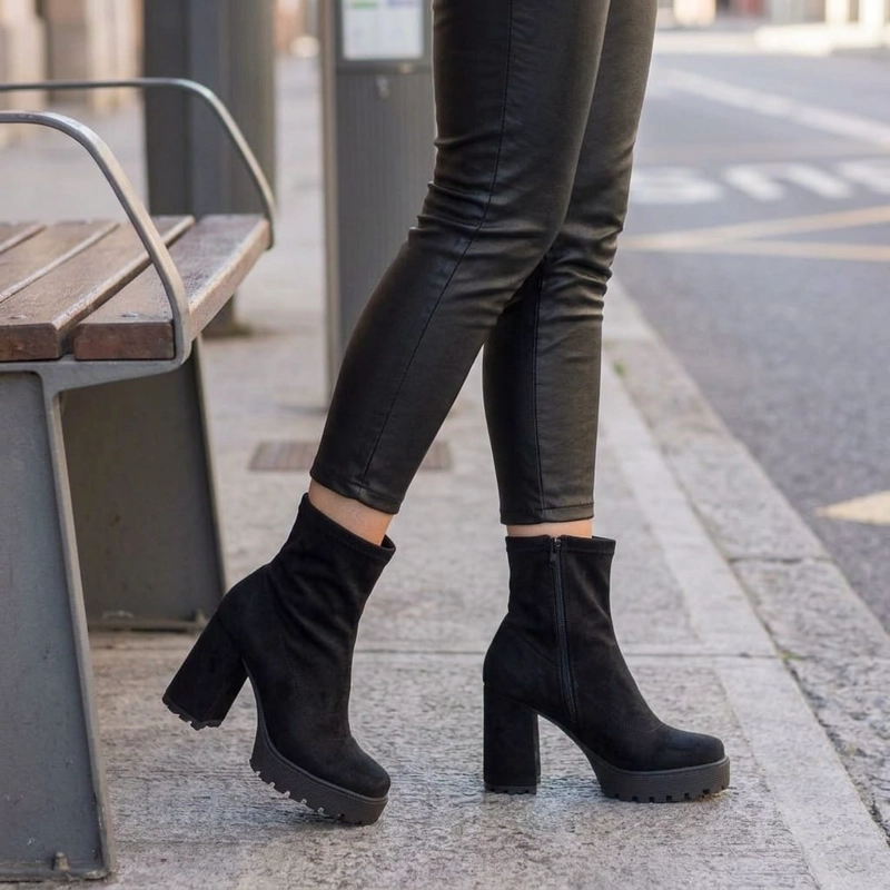 BOTIN MUJER TACO ALTO EN GAMUZA M685 - 2
