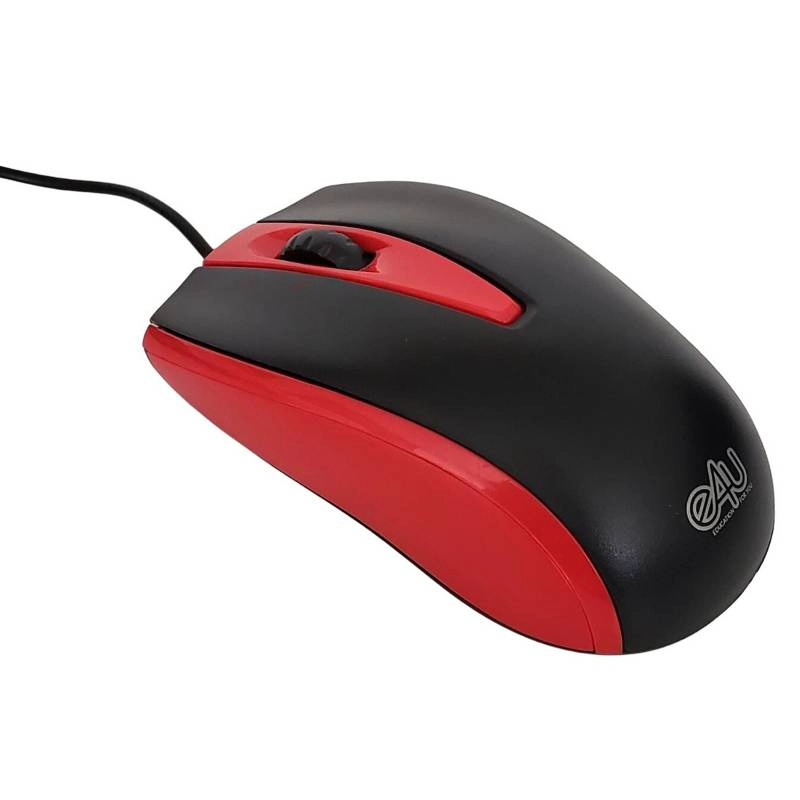 MOUSE E4U USB NEGRO-ROJO 3 TECLAS E4U0201 - 2