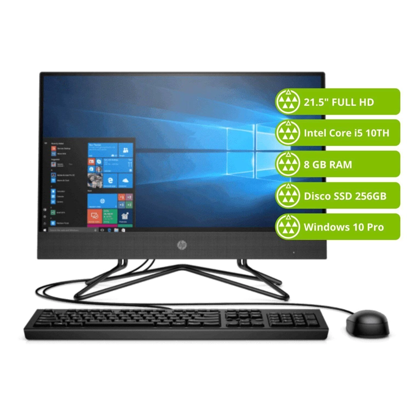 AIO HP 200 G4, (21,5' FDH), INTEL CORE I5-10210U, 8GB RAM, 256GB SSD, WIN10PRO - 1